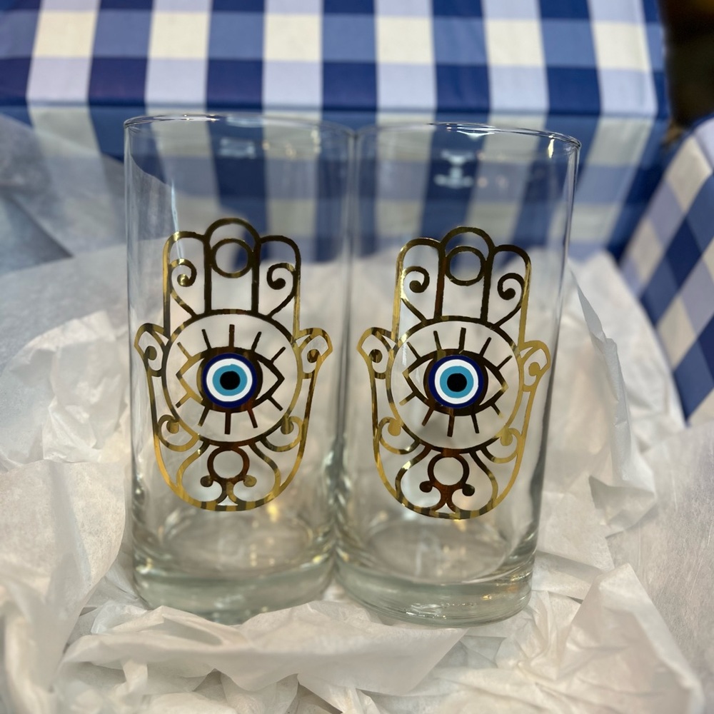 Evil Eye Glass Set - Picture 1 of 3
